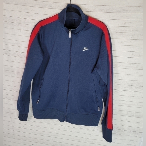 NIKE Golf Sport Dri Fit Navy Blue & Red Track Jacket, sz Large - Picture 1 of 15